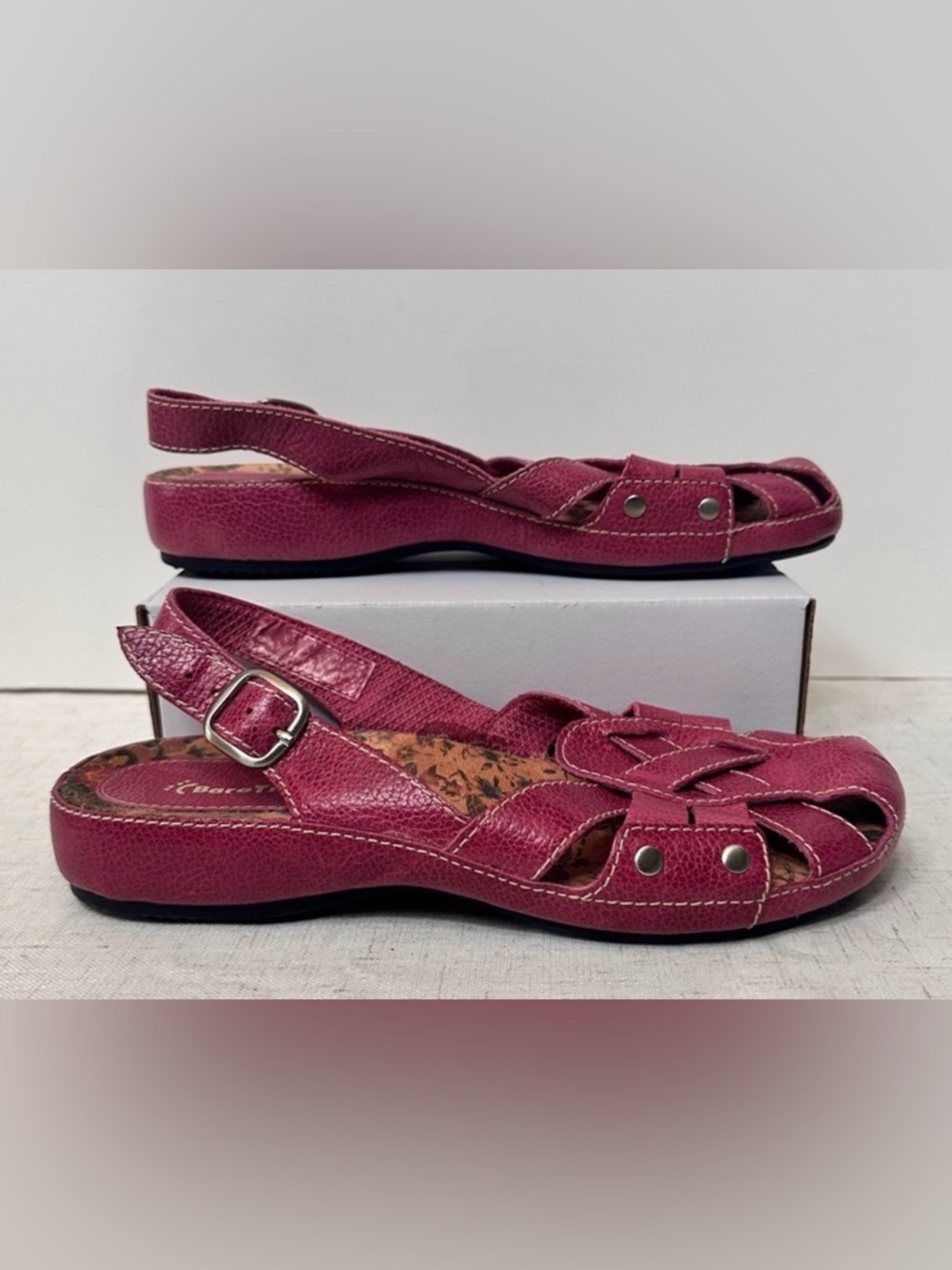 🌺 Bare Traps Hot Pink Leather Sandals – Size 10M - Picture 2 of 11